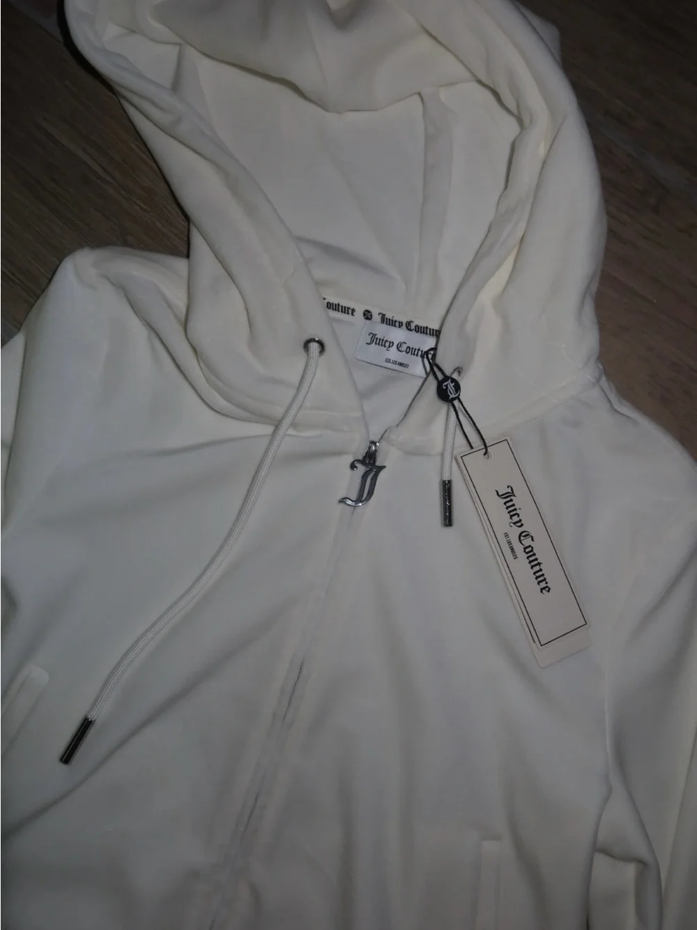 Juicy Couture white rhinestone velour tracksuit set - Picture 7 of 10